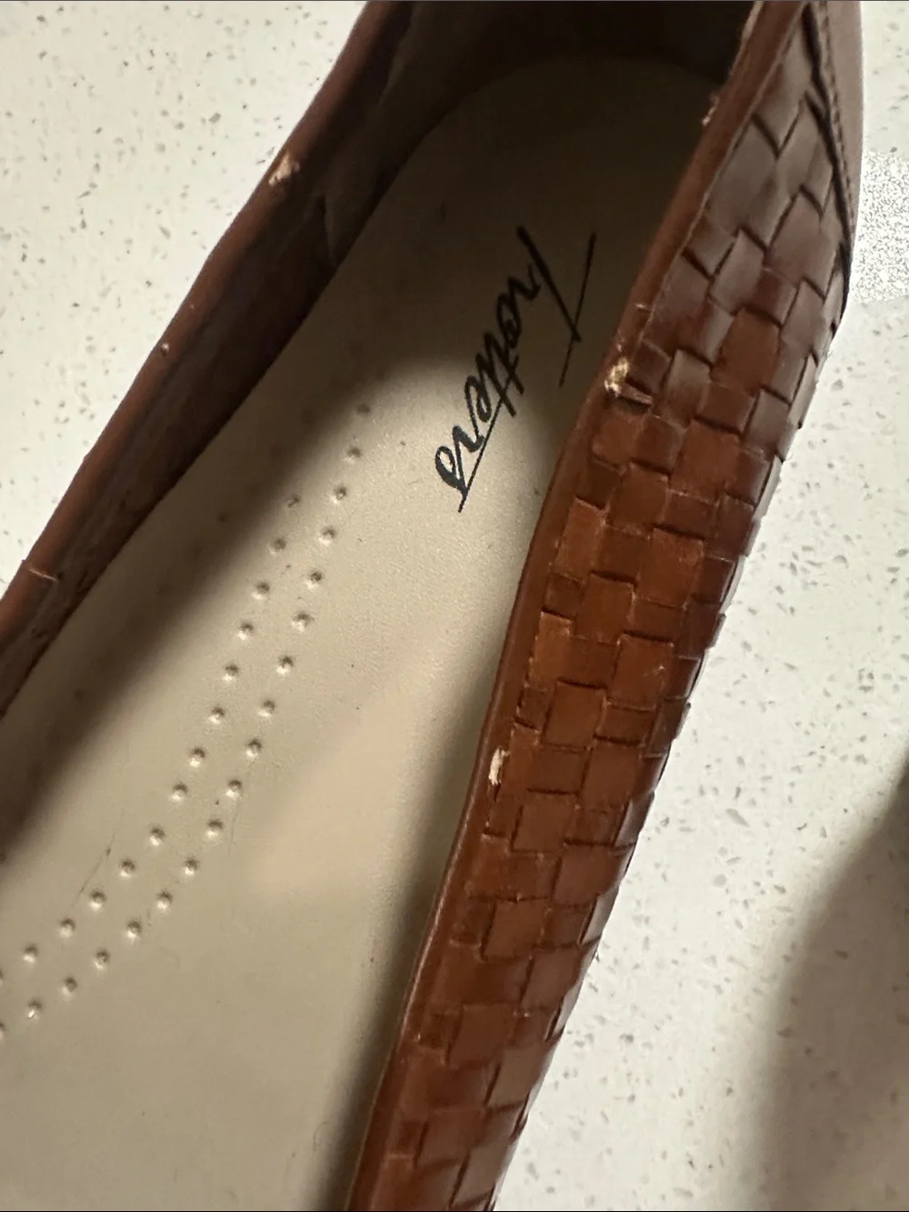 Trotters Cognac Woven Leather Slip-On Loafers